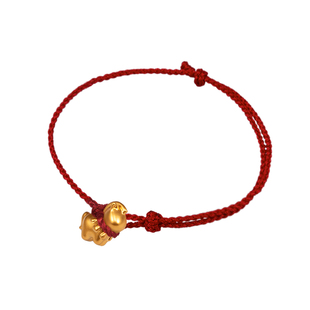 神马都有 足金999黄金手绳本命年生肖小马红绳手链生日新年礼物女