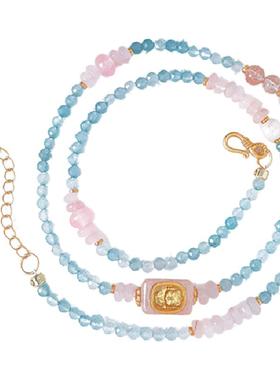 Mrs猪师奶蓝色水晶手串可盐可甜