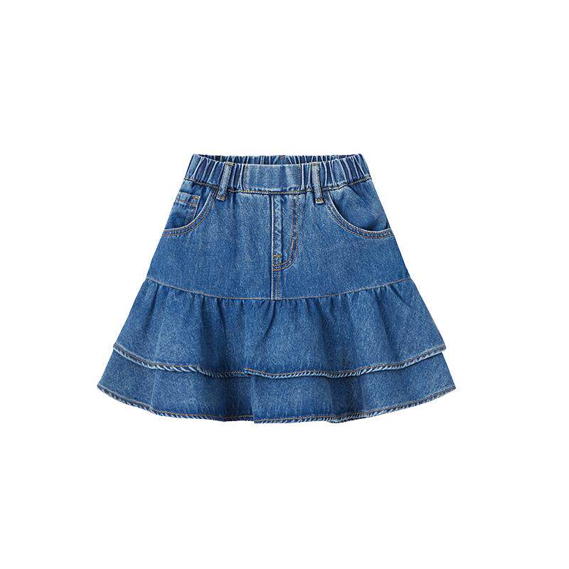 女童高腰牛仔A字短裙夏季百搭