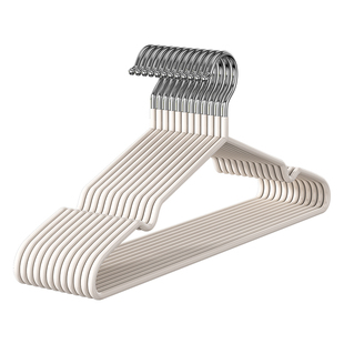 衣架家用挂衣不锈钢加粗宿舍用学生防滑无痕晾衣服挂钩撑子100个