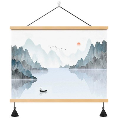 新中式湖光山色客厅书房装饰画