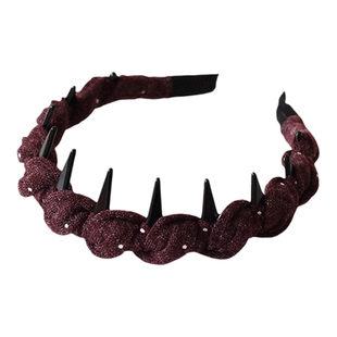 川野日韩红灰色植绒缠绕头箍新款时尚高级感发箍女日常外戴高颅顶