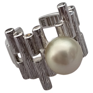 925银海水keshi野生无核珍珠大溪地南洋珍珠个性戒指定制款