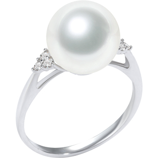 GiO珠宝 南洋澳白海水珍珠戒指女18K金钻戒女轻奢高级感