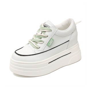 小码33 34内增高女鞋10cm小个子增高鞋2023春秋松糕厚底小白鞋42