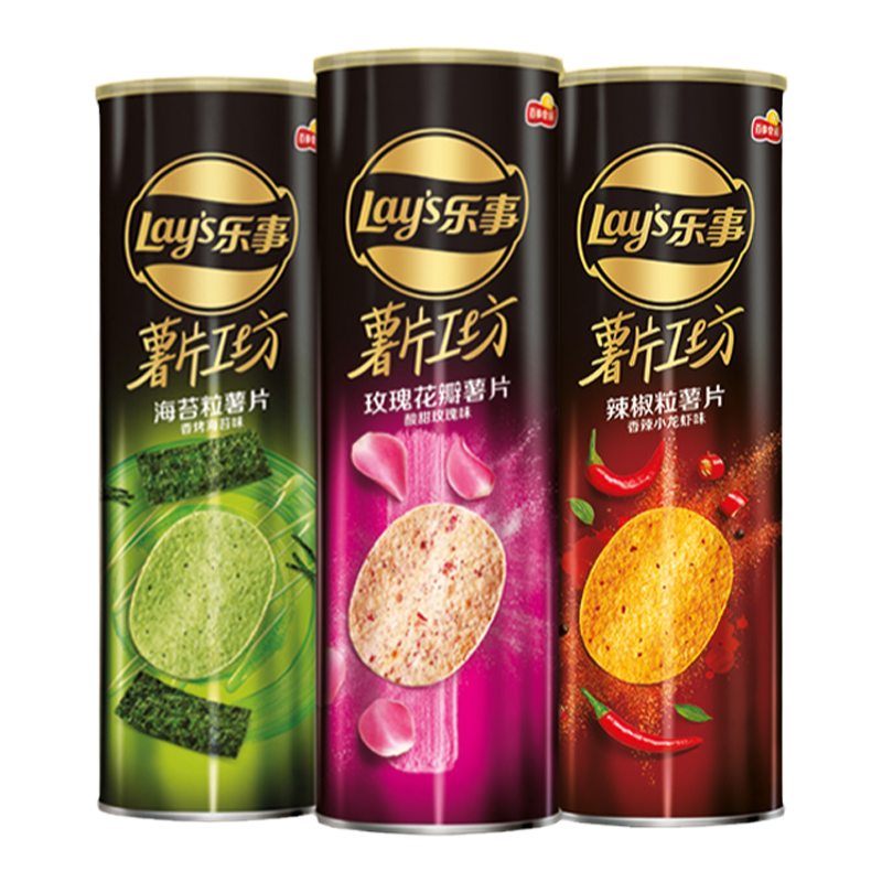 乐事无限薯片90g/104g*3小龙虾海苔休闲食品大礼包