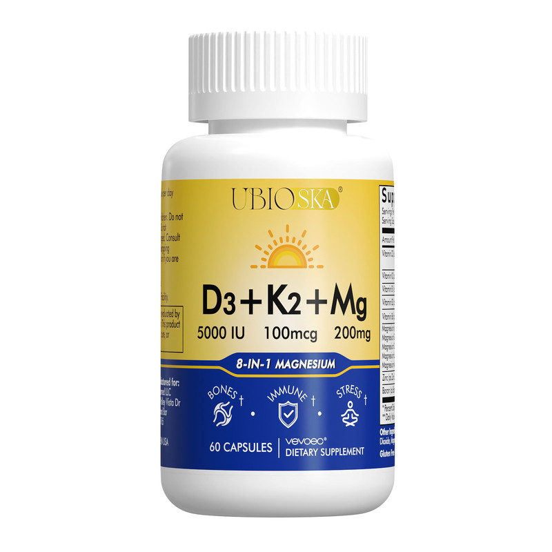 优碧欧阳光维生素d3k2镁5000iu瓶