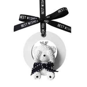 汽车香水挂件挂饰泰迪熊后视镜香薰扩香石膏车内车载装饰品礼物