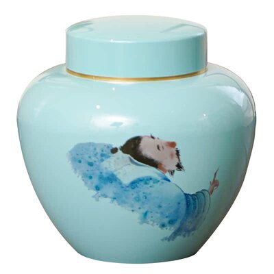 斑锡龙清闲茶仓小号纯锡釉面茶罐