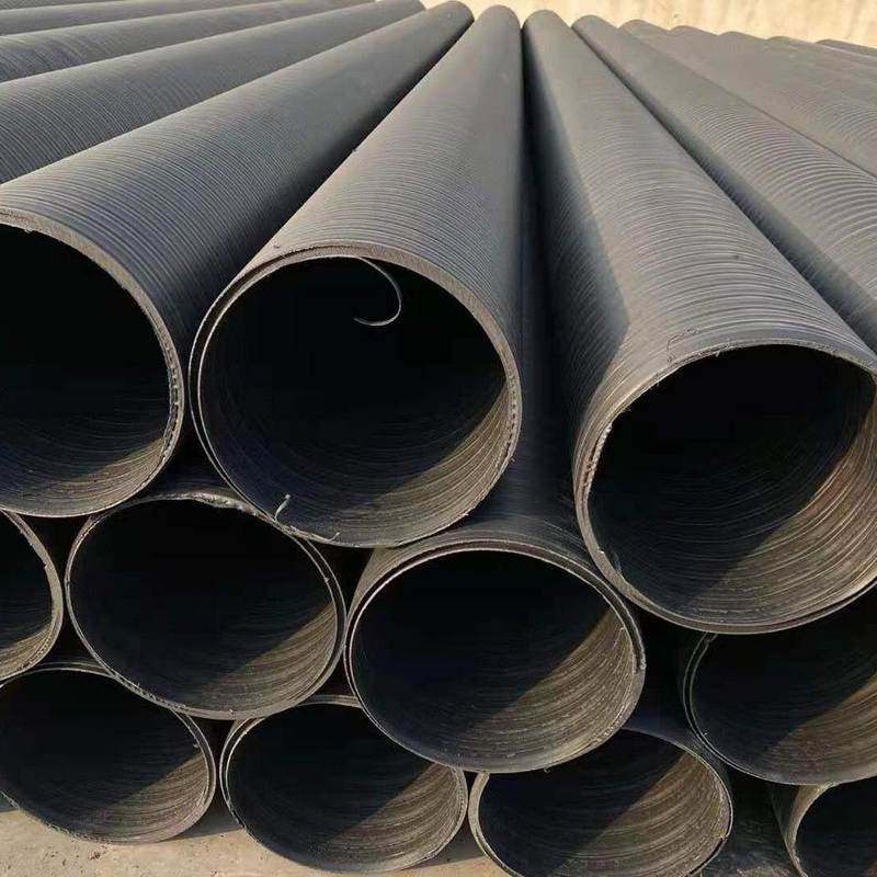 HDPE中空壁缠绕管双壁波纹管专用井筒管PE管排污排水管道 6米一根