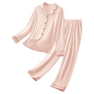 睡衣女款纯棉纱线可外穿夏季2025新款春秋长袖长裤大码家居服套装