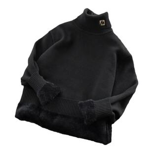 青少年内搭高领毛衣中大童初高中大学生洋气加厚一体绒打底针织衫