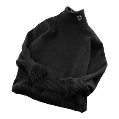 初中高中大学生一体绒高领毛衣潮