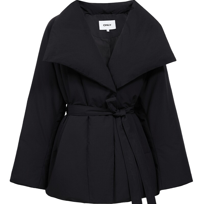 ONLY90白鸭绒保暖翻领收腰羽绒服