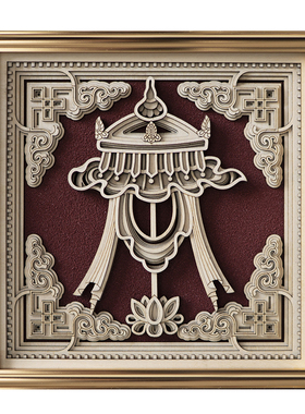 梯木叠雕—宝伞创意摆件乔迁礼品