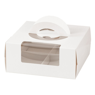 蛋糕卷包装盒瑞士卷打包盒4格切块慕斯蛋糕盒开窗透明打包手提盒