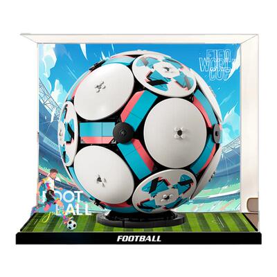 积木铠甲适用乐高43019世界杯足球积木透明亚克力防尘罩展示盒