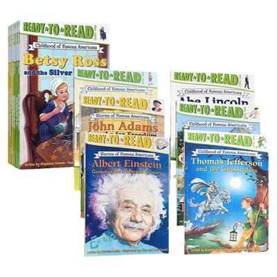 准备阅读系列美国著名人物的童年 英文原版绘本 Childhood of Famous Americans 12册盒装分级读物童书 Ready to Read lever 2