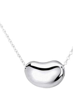 相思豆项链女纯银光面镀黄金色玫瑰金豆豆豌豆锁骨链简约精致小巧