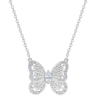 [礼物]戴比尔斯 Portraits of Nature butterfly蝴蝶白金钻石项链