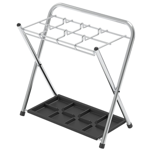 霜山不锈钢雨伞收纳架家用可折叠放伞神器入户玄关雨伞沥水架8格