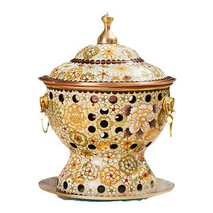 隆顺真景泰蓝单人铜火锅酒精紫铜单人小火锅锅具家用会所酒店餐具