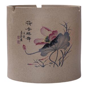 特大号漏斗带盖烟灰缸粗陶瓷家用客厅创意防风防飞灰装饰生日礼物