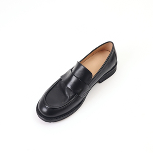 排角 /马皮水洗乐福鞋英伦风一脚蹬厚底手工小皮鞋通勤单鞋9895-1