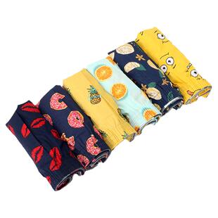 单条卡通阿罗裤男士纯棉平角宽松加大码内裤家居透气格子男短睡裤