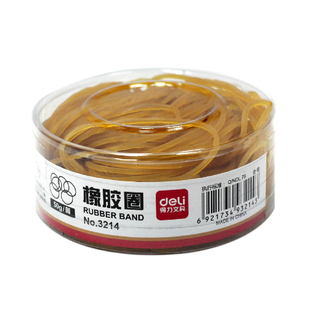 橡皮筋 得力3214橡胶圈 乳胶圈 50g/筒 橡皮圈 得力文具办公用品橡皮筋财务牛皮筋橡胶圈橡皮钓鱼头饰收纳