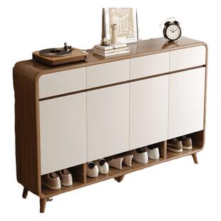 鞋柜家用门口入户门收纳一体靠墙室内玄关柜2025新款进门实木鞋架