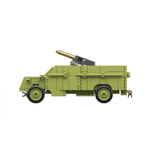 国产积木英国防空装甲车一战炮车高射炮战车军事场景搭配儿童拼装