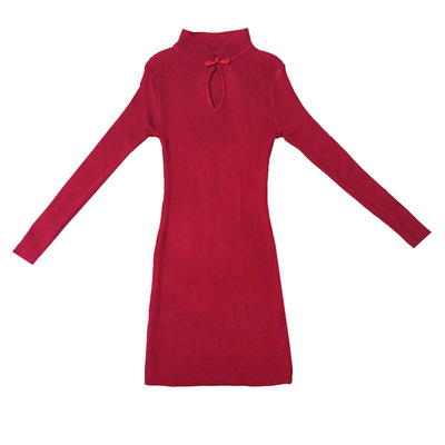 中国风针织连衣裙不起球不变形