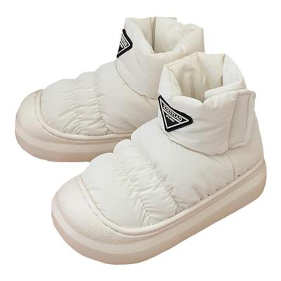 细细条ins字母魔术贴雪地靴