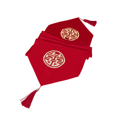 男女方结婚桌旗喜字茶几布置