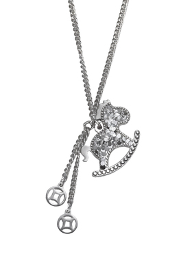 足银贯骅项链精致碎冰冰小马项链