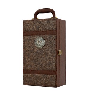 通用红酒包装盒 双支葡萄酒礼盒定制酒盒 红酒皮盒子手提红酒箱