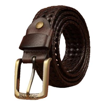 啄木鸟真皮腰带女针手工编制