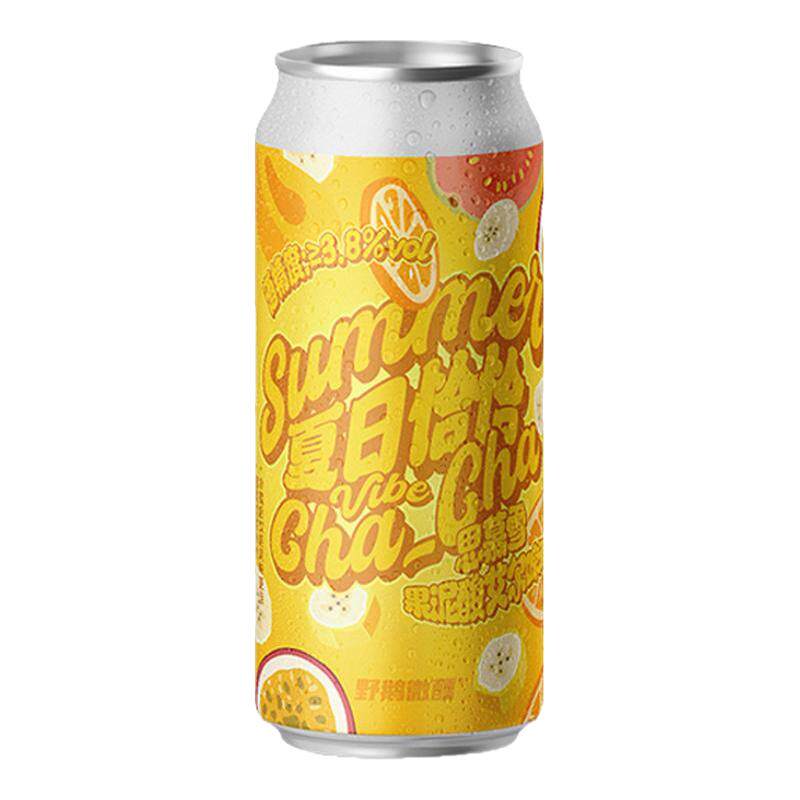 【现货】野鹅微醺夏日恰恰思慕雪果泥酸艾尔果啤酒大罐芒果473ml