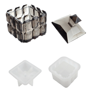 diy手工硅胶模具钻面切面正方体收纳盒烟灰缸水晶滴胶模具饰品盒