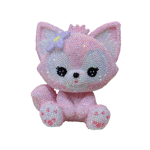 diy贴钻玲娜贝尔存钱罐手工diy粘钻玩偶小狐狸公仔家居摆件装饰品