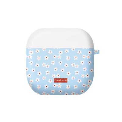 蓝绿碎花适用于Airpodspro3保护套AirPods4耳机套aipods2/AirPodspro2苹果airpods第三代创意磨砂菲林耳机壳