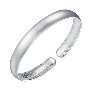 香港正生纯银中国风磨砂手环S999足银闪砂心经开口手镯女士送妈妈