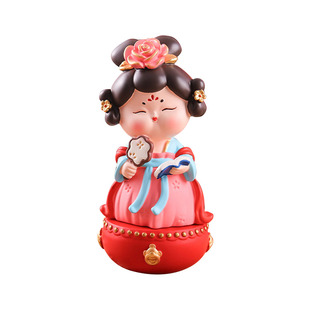 网红大唐不夜城不倒翁小姐姐摆件国潮礼物西安文创娃娃旅游纪念品