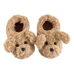 细细条 儿童棉拖鞋秋冬季男女童可爱小狗毛绒绒保暖家居宝宝棉鞋