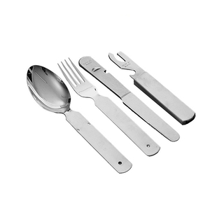 德国德军户外露营不锈钢收纳多功能战术炊具用品餐具装备刀叉套装