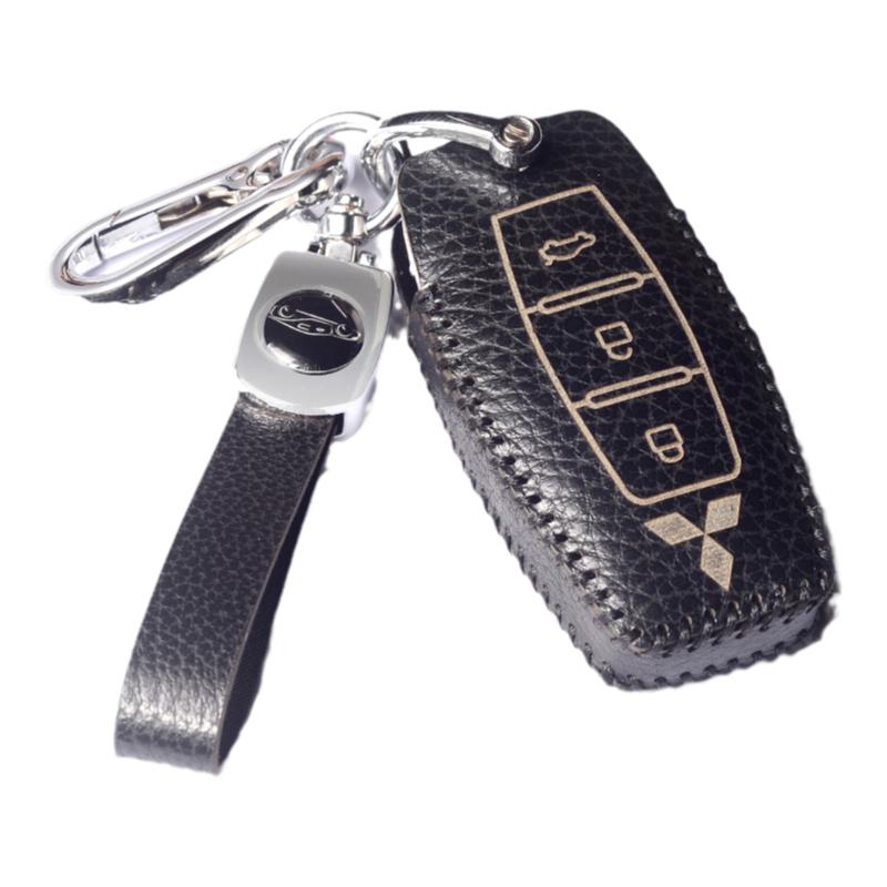 适用广汽三菱欧蓝德劲炫帕杰罗V93/97劲畅翼神钥匙包遥控套牛皮女