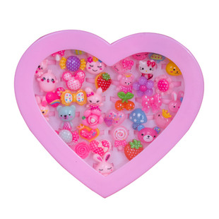 儿童戒子女童小兔子戒指公主饰品幼儿园礼品卡通开口塑料生日戒指