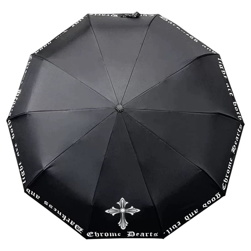 潮牌十字架雨伞全自动加大双人太阳伞男女街头风晴雨两用黑胶防晒