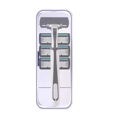 剃须刀6层刀片刮胡刀手动正品老式胡子刀六层剃须刀通用双层刀架
